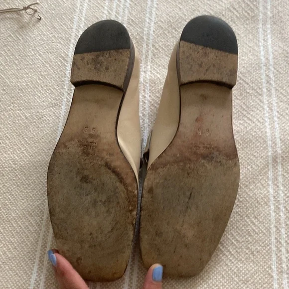 Authentic Gucci cream leather loafers Authentic Size 9 gold Gucci gold preowned - Picture 3 of 4